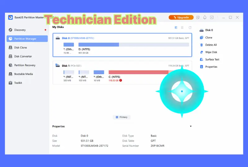 EaseUS Partition Master كامل مفعل مدى الحياة