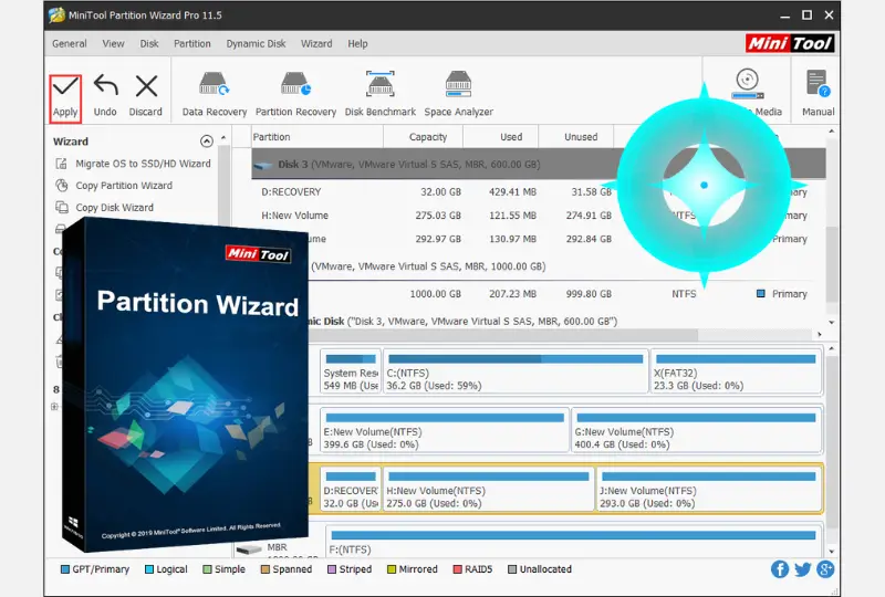 MiniTool Partition Wizard كامل مفعل