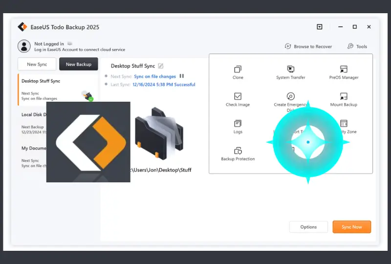 EaseUS Todo Backup كامل مفعل